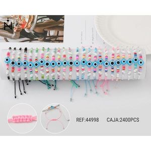 Bracciale a tubo con perline colorate, gioielli alla moda per donna, regalo, 2400 pezzi per scatola, Ref44998 - Product Image 1