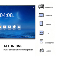 Pantalla Plana Interactiva 4K de 86 Pulgadas, Sistema Dual Android 14 y Windows 10, Pizarra Inteligente con Pantalla Táctil de 20 Puntos para Uso Escolar y en Reuniones