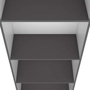 DB Zachary Matt Gray & <b>White</b> Tiered <b>Bookcase</b> Storage Shelves - Product Image 5