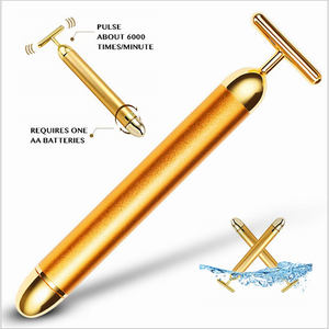 Vibromasseur électrique 3D pour le visage, soins pour <span class=keywords><strong>la</strong></span> peau, à énergie dorée, 24k, massage rafraîchissant - Product Image 2