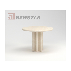 Natural Oval <strong>Round</strong> Stone Coffee <strong>Tables</strong> Custom Hotel Simple Reception Desk Luxury Home Travertine Marble <strong>Dining</strong> <strong>Table</strong> - Product Image 2