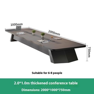 Simple Modern Large Conference Table Chair Set Light Luxury Wood Corners for Employee Training <strong>Long</strong> <strong>Desk</strong> for - Product Image 6