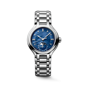 Montre mécanique automatique à phases de lune pour femmes avec index en cristal et bracelet en acier inoxydable Longinesing - Product Image 1