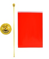 Drapeau de table portable sur mesure en gros, style fanion amovible, mât en aluminium, polyester tricoté, écologique