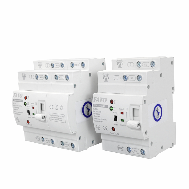 FATO CFM3-80AE ATS 2/4P Changeover Switch 6A-80A Controller Dual Automatic Selector Uninterrupted Power for Generator Households