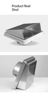 Grille d'aération murale carrée en acier inoxydable 304 de 150 mm avec couvercle carré et <span class=keywords><strong>clapet</strong></span> anti-retour. - Product Image 4