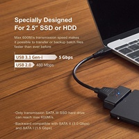 Câble convertisseur de disque dur SATA vers SATA III, adaptateur pour transfert de données sur disque dur 2.5 pouces, prise en charge UASP