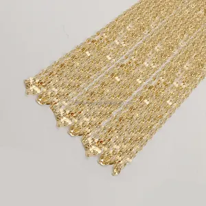 Au 585 14K 18K Geel Massief Gouden Kralen Lichtgewicht Lipketting Religieuze Sieraden Maken Op Maat Gemaakt Permanent Gelast