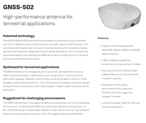 Antena GNSS y GPS de Alta Precisión Modelo GNSS-502 Serie Nov <span class=keywords><strong>Atel</strong></span> con Ganancia de 392dB, Polarización RHCP, Banda L, Soporte Multi-GNSS - Product Image 2