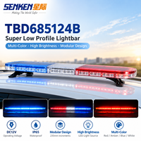 Barre lumineuse de signalisation à LED fines SENKEN DC12V 198 LED, multicolores, clignotantes, pour véhicules d'urgence, pompier, ambulance