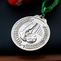 Médailles et trophées de football en argent avec design 3D personnalisé en métal
