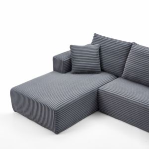 Juego de sofá de tela de pana para 2 personas personalizable, cómodo respaldo de espuma comprimida, único Hotel, sala de estar, Villa, visualización de películas - Product Image 5