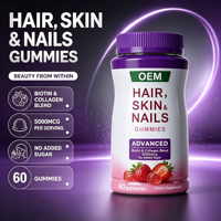 Gummies de collagène et vitamine C LUVVITA OEM, marque privée, complément alimentaire pour cheveux, peau et ongles, blanchissant, à base de plantes, halal.