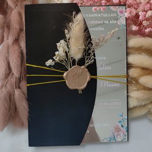 ที่กําหนดเองหรูหราGlamourเงินGlodกระจกดอกไม้วาเลนไทน์ใสPlexiอะคริลิคการ์ดเชิญงานแต่งงานพร้อมซองกํามะหยี่ - Product Image 6