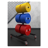 Support de rangement et d'affichage pour disques de poids de fitness en acier massif avec base stable, type arbre à disques