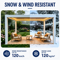 Pergola Bioclimatique Motorisée en Aluminium avec Toit à Lames Rétractables Écologiques et Imperméables pour Terrasse et Balcon – Vente Flash