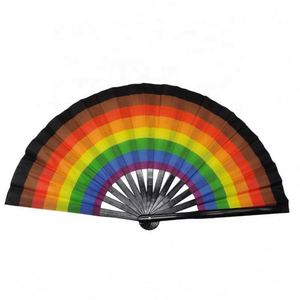 Abanicos Plegables de Bambú Negro QYL de 13 Pulgadas al por Mayor, Abanico de Mano Grande <span class=keywords><strong>para</strong></span> Fiestas con Elemento de Corriente de Marea <span class=keywords><strong>para</strong></span> Baile - Product Image 5