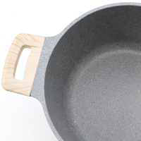 Ustensiles de cuisine de maison Casserole verte en aluminium moulé sous pression et granit avec fond à induction