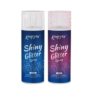 Private Label Festival Holographic Sparkle Hair and Body Fine Temporary Tinsel Glitter Color Gel Spray OEM