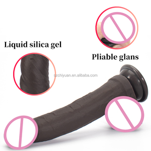 Vente en gros <span class=keywords><strong>femme</strong></span> <span class=keywords><strong>mature</strong></span> couleur chocolat 20CM pénis artificiel réaliste épais grand <span class=keywords><strong>gode</strong></span> naturel jouet sexuel adulte godes vibrants - Product Image 5