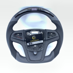 พวงมาลัยหนังคาร์บอนไฟเบอร์ CCExcellent แบบกำหนดเองสำหรับ Corvette Camaro 2012-2015 พร้อมคาร์บอนเมทัลลิก - Product Image 1