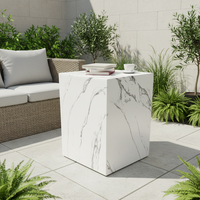 Table basse en béton texturé blanc au design artistique unique Mgo