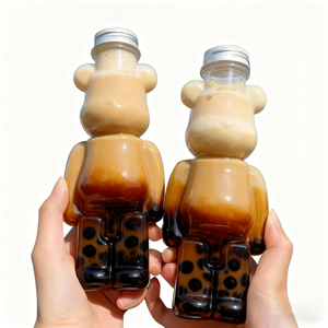 New Design 500ML 700ML <strong>Bear</strong> Shape Plastic <strong>Bottles</strong> for Milk Tea Plastics Water <strong>Bottle</strong> Plastic Juice <strong>Bottle</strong> with Lids - Product Image 2