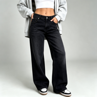 Jeans rétro à jambes larges pour femmes, pantalons en denim amples et vintage, tenues pour les sorties en bateau du week-end