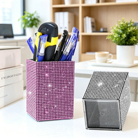 Pot de rangement pour pinceaux de maquillage à paillettes, grande capacité, pour bureau, porte-stylos, papeterie, pour filles