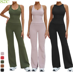 Legging évasé extensible dans les 4 sens, taille haute élastique, pour femme, idéal pour le sport, le yoga et le fitness, respirant, simple et luxueux, vente en gros, personnalisable, 2 - Product Image 2