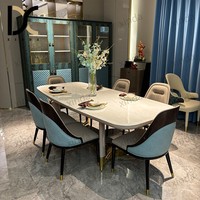 Autres meubles de salle à manger 8 chaises, meubles de table de luxe en marbre, ensemble de table à manger en marbre