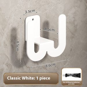 Giá để dép nhà tắm đa năng, thiết kế hiện đại bằng kim loại, gắn tường một tầng, có móc thoát nước, không cần khoan, để giày dép - Product Image 5