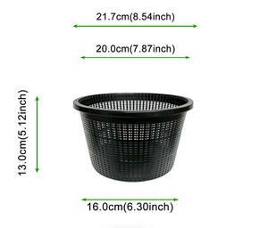 Paniers ronds pour plantes aquatiques de 8,5 pouces, en maille plastique noire durable pour bassin - Product Image 2