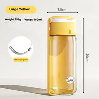 Bouteille d'eau pliable et réglable 2-en-1 pour chien, anti-fuite, en PP de qualité alimentaire, ultra-légère et portable pour la promenade