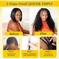 Extensions de cheveux humains au crochet, tresses Water Wave Miracle Knot, cheveux vierges bruts non traités, cuticules alignées, vente en gros