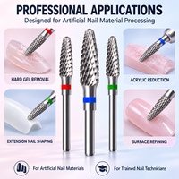Fraise à ongles en carbure personnalisée avec motifs de coupe multiples, embout de ponçage électrique de 3/32 pouces pour marques et distributeurs de produits pour ongles