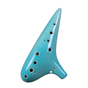 Ocarina en céramique 12 trous Alto C, artisanat effet craquelé, instrument de musique, fournie directement par l'usine - Product Image 1
