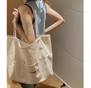 Extra <b>Large</b> Eco-Friendly Canvas <b>Shopping</b> <b>Bags</b> with Letter Pattern Reusable Grocery <b>Bag</b> - Product Image 4