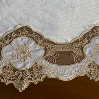 Nappes en lin de qualité supérieure pour table à manger, écologiques, avec dentelle brodée, toucher velours, pour décoration de mariage et de Noël