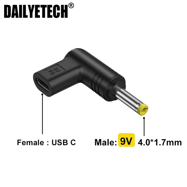 USB C to 9v DC Power Jack Connector Type C PD to 5.5x2.5 4.0x1.7 5.5x2.1 3.5x1.35 3.0x1.1mm Power Supply Converter