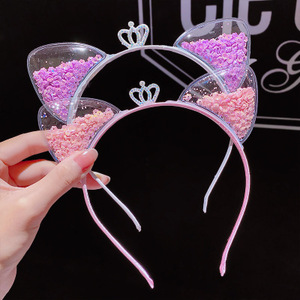 Los niños son arenas movedizas corona diadema super lindo oreja de gato diadema niñas bebé horquilla para el cabello - Product Image 3