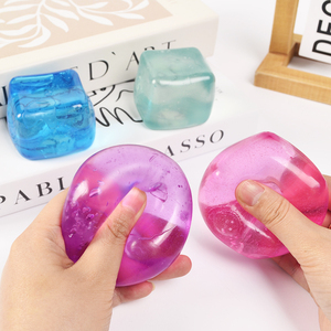 Jouets sensoriels à presser transparents, jouets anti-stress moelleux, cubes de glace colorés amusants pour enfants - Product Image 3