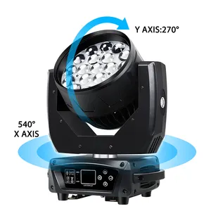 Haute qualité RGBW 4in1 éclairage de scène 19 pièces 15W Led Aura Zoom faisceau de lavage tête mobile Sharpy lumière pour DJ