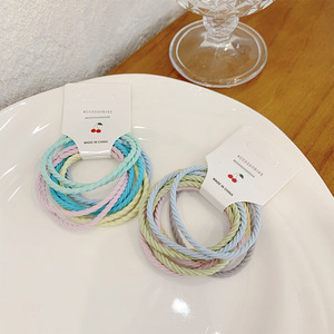 Jiamu Hot Bán 10 cái/bộ Đơn Giản Đầy Màu Sắc Lớn Thực Tế Tóc Quan Sát Không Có Thiệt Hại Tóc Đen Chất Lượng Cao Tóc Đàn Hồi Ban Nhạc - Product Image 2