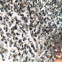 Stock disponible 100% Polyester Dentelle Tulle Argent Paillettes Irisé Perlé Sequin Tissu Pour Princesse Robe Costume Chaussures