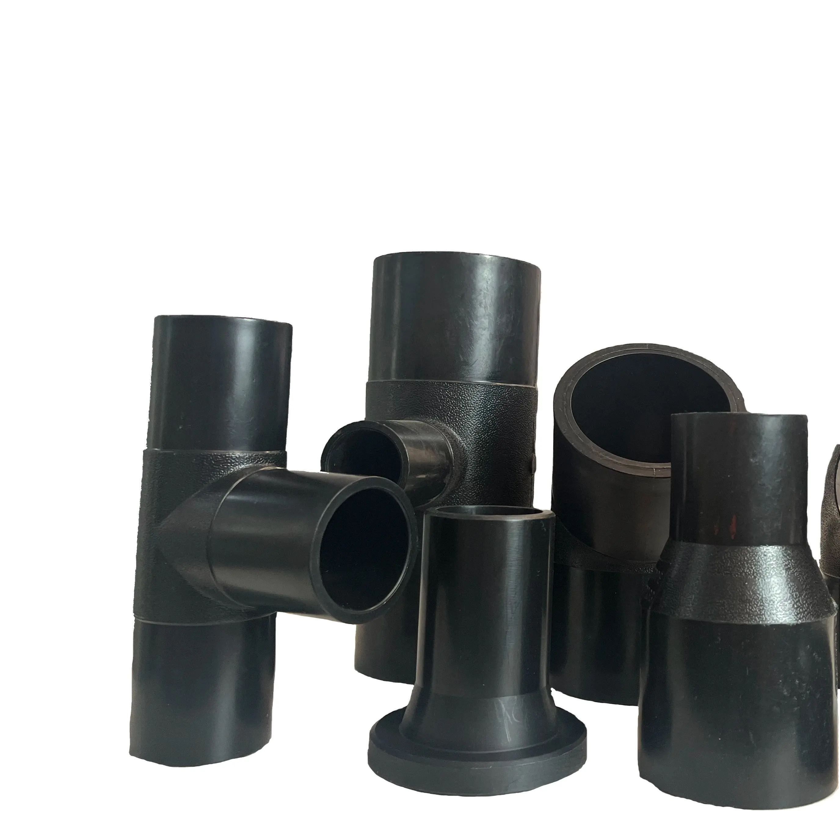 Durable HDPE pipe fittings butt fusion PE plastic welding elbow flange reducer cap