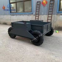 Hoogwaardige afstandsbedienbare 4-wiel elektrische minidumper voor alle terreinen, geschikt voor diverse toepassingen in landbouw en bouwtransport.