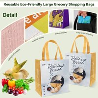 Sac de shopping réutilisable en PP avec impression de logo personnalisé, sac non tissé, OEM, sacs cadeaux personnalisés non tissés