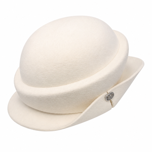 Berretto in Lana 2026 Nuovo Cappello da Donna Autunno/Inverno Stile Hepburn Francese con Bordo Arricciato alla Moda, Berretto Elegante con Strass e Jacquard - Product Image 1