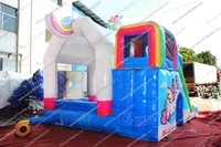 Château gonflable avec licorne blanche, haute qualité, maison gonflable de qualité commerciale, jeux de diapositives d'eau, piscine